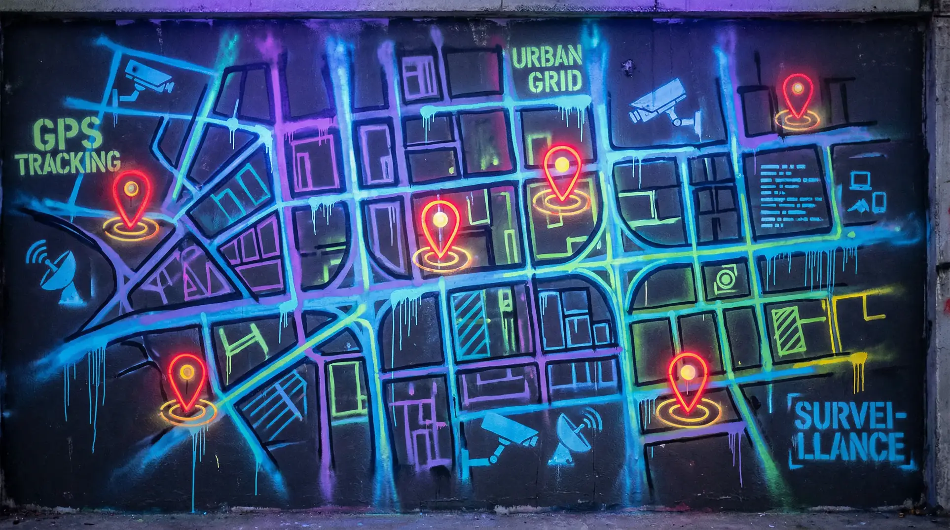 快播农夫导航 狗仔追踪地图 - 城市涂鸦风格